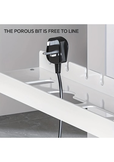 Xuweiwei 1 Adet Beyaz 30cm Masa Altı Kablo Tepsisi Deliksiz Çelik Kablo Organizatörü Ev Depolama Beyaz