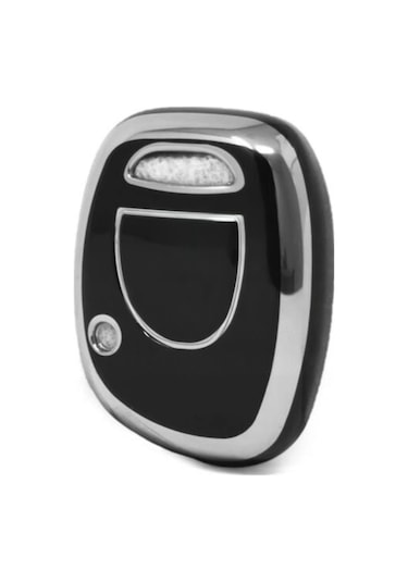 Renault Clio 1, 2, Kangoo 1 Uyumlu Buton Nano Oto Anahtar Kumanda Kabı Kılıfı Siyah Gümüş Renk