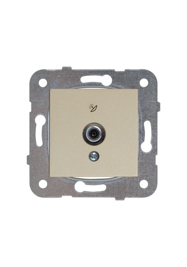 Nt Bronz Uydu Prizi F Kon 10 Db Mekanizma+düğme Kapak