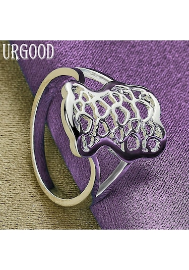 925 Ayar Gümüş Moda Desen Yüzük Güzel Hediye Düğün Takı 9