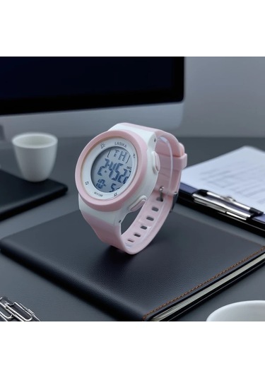 Primepickings Siyah Çocuklar İçin Dijital Alarmlı Su Geçirmez Öğrenci Saati Siyah