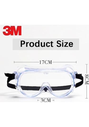 Trendooze 3m 1621 Güvenlik Gözlüğü, Toz Geçirmez Laboratuvar Gözlüğü