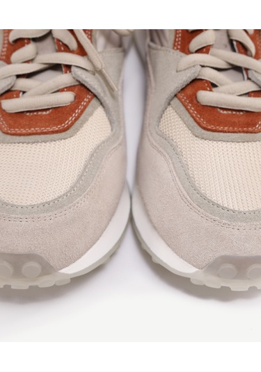 Yargıcı Kumaş Detaylı Deri Sneaker 24yeay4474x 017 Bej