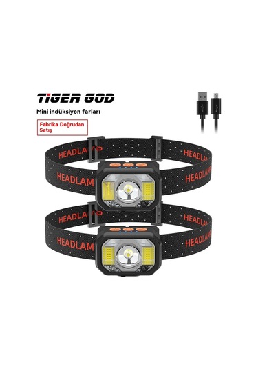 Jian Fan Led İndeksiyon Kardışmekan Kafaya Monteşarj Edilebiler Hafif Far Koçanı Güçlü Işık Gece Balıkçılılık Lamı Siyah