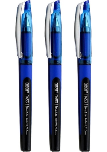 Mavi İmza Kalemi 3 Adet 1.00 Mm Kalın Uçlu İmza Pilot Kalem Ekonomik Kaliteli Cassa 1453 İmza Kalemi Mavi