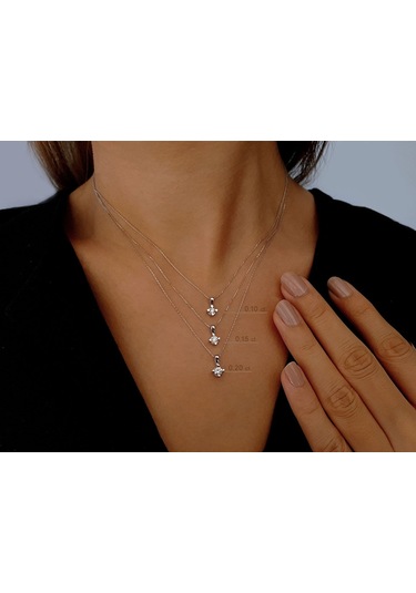Sirius F Renk 0,20 Karat Tektaş Kolye 0817P0043