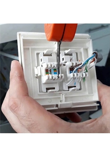 25 Adet - Rj45 Cat6 Utp 180 Derece Keystone Jack
