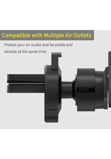 Neevoyu Kara Yarasa Tasarım Araç Klima Grili Telefon Tutucu - Evrensel Cihaz Desteği, Otomatik Kilitleme Özelliği, Siyah Abs Malzeme