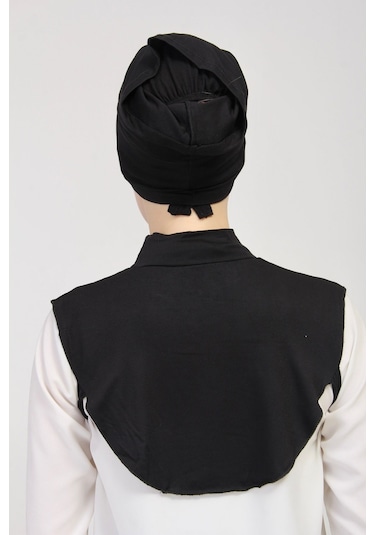 Düz Balıkçı Yakalı Kurtarıcı Boyunluk Siyah