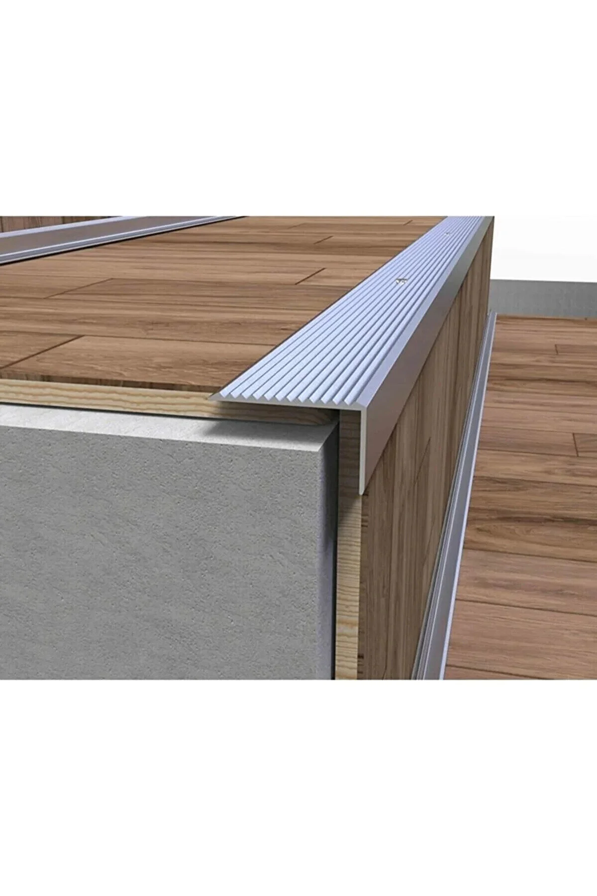 L Model Metal Merdiven Basamak Profili Merdiven Çıtası Köşebent Bitim Profil 4cm 2cm 1,35cm -