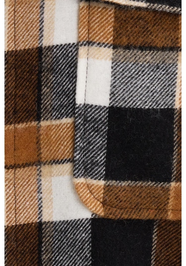 Relax Fit Rahat Kesim Çift Cep Kapaklı Kışlık Oduncu Kareli Erkek Gömlek-37808 Çok Renkli