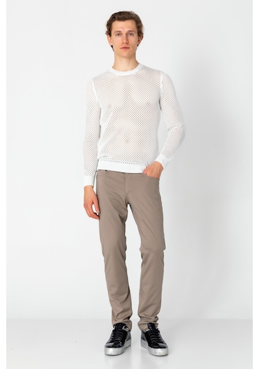 Erkek Fit File Örgülü Bisiklet Yaka Rahat Triko 001