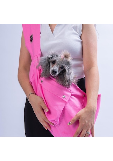 Pawstar Pembe Gabardin Çanta Kedi Köpek Taşıma Çantası
