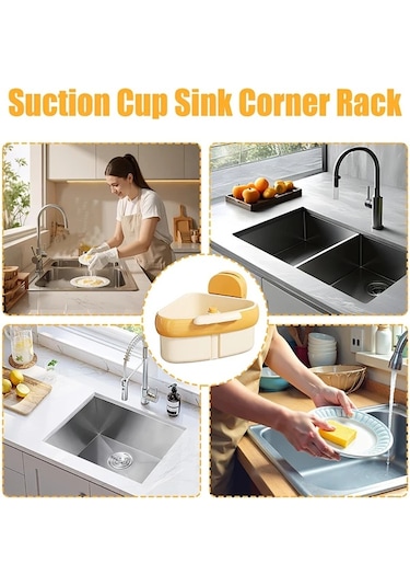 Maxaccess Turuncu Emniyetli Drenajlı Duş Mutfak Rafı Banyo Lavabo Saklama Ünitesi Turuncu