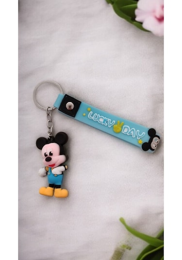 2 Li Mickey Ve Minnie Mouse Temalı Çift Anahtarlık Seti - Silikon Figürlü Ve Çanta Aksesuar