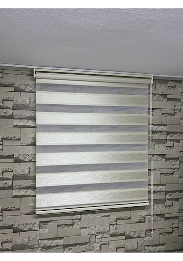 Venassa Krem Gecisli Zebra Perde