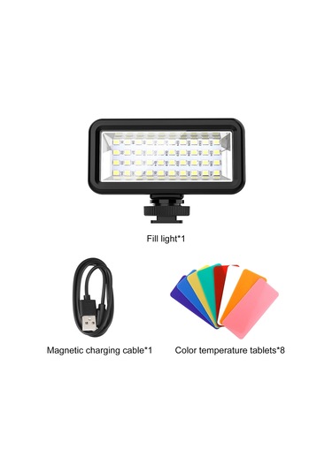 Puluz Pu631b 40 M Su Geçirmez 40-led Kamera Dolgu Işığı Şarj Edilebilir Dalış Vlog Fotoğraf Işığı