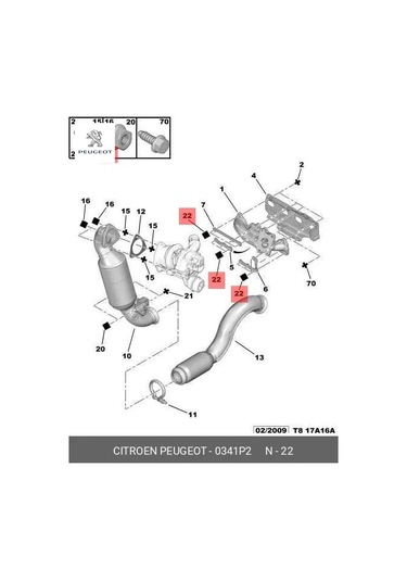 Egsoz Manifolt Somunu 0341.p2 Peugeot
