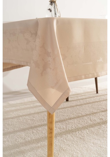 Jumbo Jakar Cappuccino Sıvı İtici Leke Tutmaz Masa Örtüsü 160x220 Cm Kahverengi