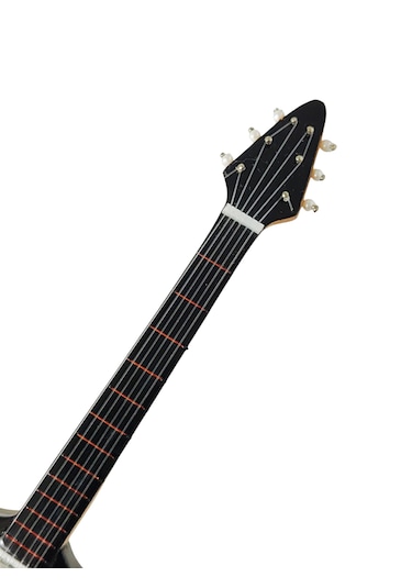 El Yapımı 1/4 Ölçek Minyatür Elektro Gitar Gibson Flying V Black