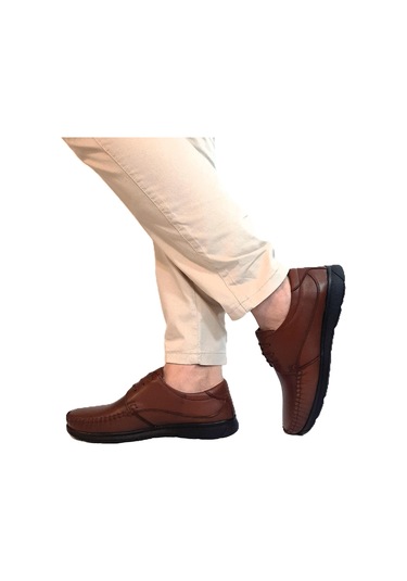 Fiyra Fth03 Kahverengi Hakiki Deri Kaymaz Bağacaklı Erkek Ayakkabı Kahverengi