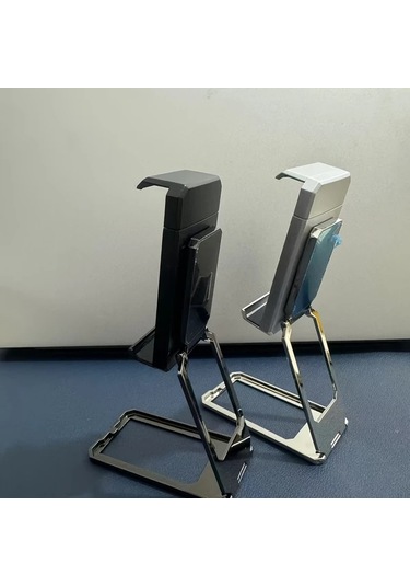 Motion003 360 Derece Dönebilen Katlanabilir Stand Arka Klips Simli Siyah Telefon Tutucu Metal Simli+siyah