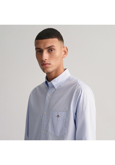 Gant Erkek Mavi Regular Fit Logolu Gömlek-14903 455-mavi