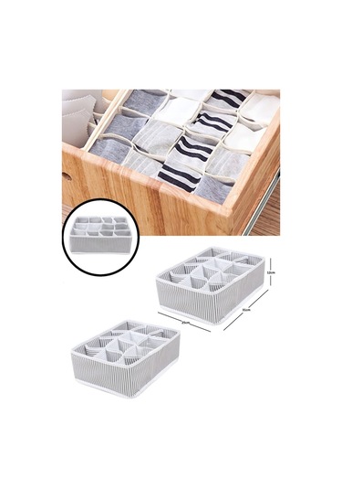 Babylondy 12 Bölmeli Organizer Çekmece Içi Düzenleyici Gri-beyaz Çok Renkli