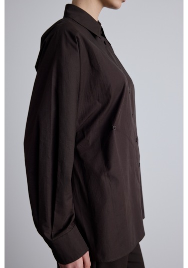 Bel Ayarlamalı Gömlek Kahverengi Kahverengi