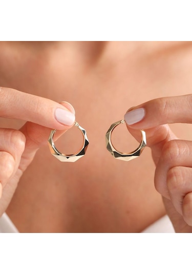 Sembol Gold Altın Halka Küpe 2.2 CM