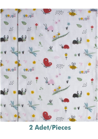 Sevi Bebe Desenli Müslin Çok Amaçlı Bez 50x70 2 Adet ART-328 Sevi Çok Renkli