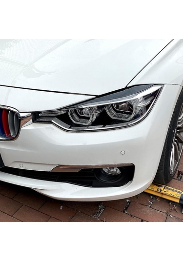 Youmex Bmw F30 F35 2013-2019 Için Parlak Siyah Abs Far Kapakları - Kırılma Ve Çizik Koruması, Araba Dekorasyonu, Kolay Kurulum 2 Adet