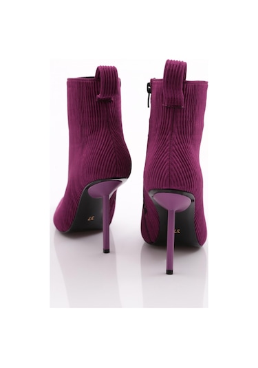 Dgn 8017 Kadin Arkasi Lastikli Topuklu Bot 8017-2446-R145603 Mor
