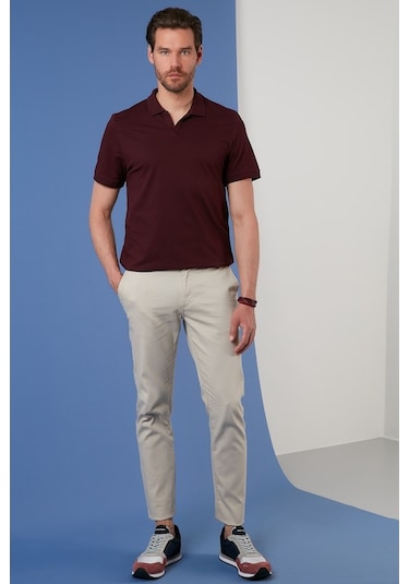 Buratti Regular Fit Pamuklu Erkek Polo Yaka T Shirt 5902141 Vişne