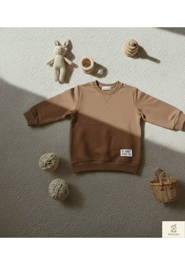 Minibohe Erkek Çocuk Sweatshirt Kahve Kahverengi