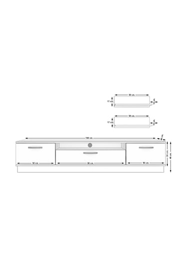 Decoraktiv Trendstyle 4 Mdf Tv Ünitesi Tv Sehpası Beyaz - Ceviz