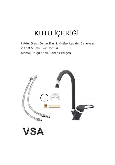 Mat Siyah Mutfak Lavabo Bataryası 360 Derece Oynar Perlatörlü Musluk Siyah