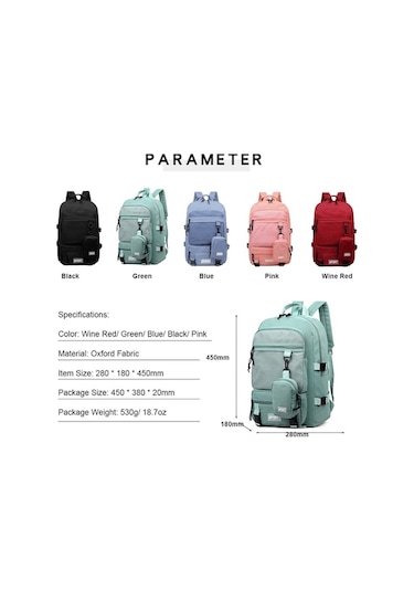 Luckydog Büyük Kapasiteli Seyahat Çantası - Kamp & Günlük Kullanım İçin Siyah Siyah