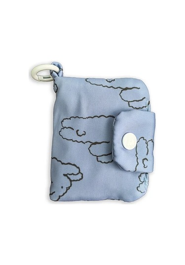 Elmpaly Mavi Tavşan Desenli Papatyalı Kartlık Fonksiyonlu Mini Çanta