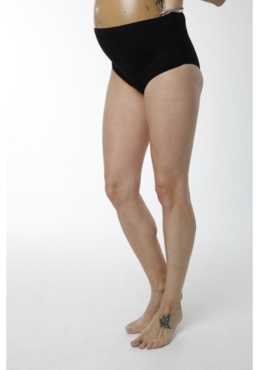 Hmd 1413 3'lü Pamuklu Yüksel Bel Hamile Lohusa Külot - Siyah Siyah