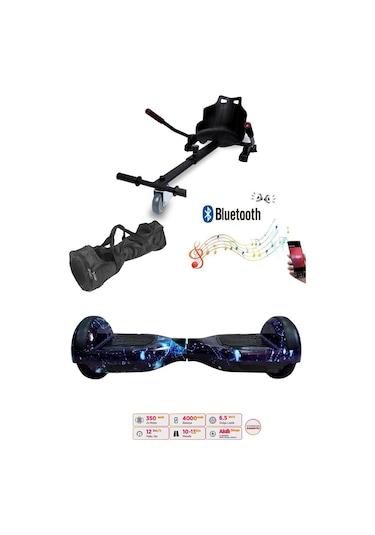 Citymate Elektrikli Kaykay Hoverboard Akıllı Denge 6.5 Inch + Hoverkart + Çanta Extrem Paket D12