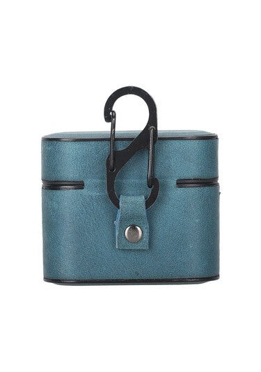 Toyigoo Toyigoo Casquet Apple Airpods 3.nesil Uyumlu Deri Kılıf Aa32 Mavi