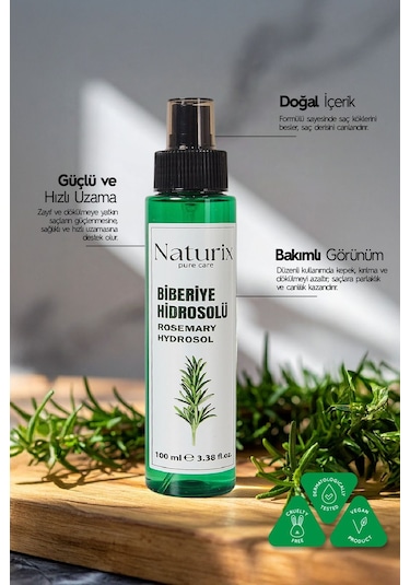 Naturix Doğal Dökülme Karşıtı ve Saç Uzamasını Destekleyici Biberiye Suyu 100 ML