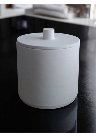 Kırık Beyaz Beton Mutfak Ve Banyo Çöp Kovası, 4 Litre,dekorasyon,aksesuar Beyaz