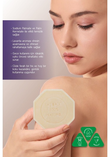 Lavanta Yağlı Taş Sabun 5'li Eko Paket Yağ Dengesi Ve Ferahlatıcı Cilt Bakımı - 5x125 Gr