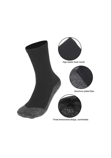 Yeni 1 Çift 35 Derece Termal Çorap Aluminize Elyaflar Supersoft Benzersiz Ultimate Konfor Çorap Siyah