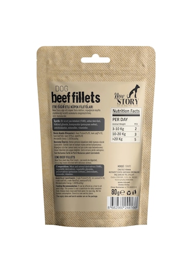 Dog Beef Fillets 3x80gr. Biftekli, Köpek Ödül Maması