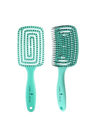 Land Of Myth LOM1274 Üç Boyutlu Esnek Saç Açma ve Tarama Fırçası Flexible Pro Brush Turkuaz