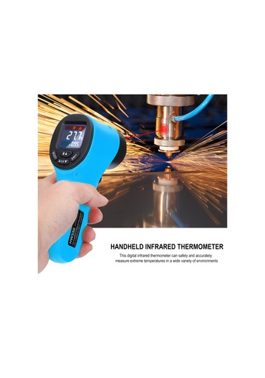 Hw550 Dijital Lcd Kızılötesi Termometre Temassız Lazer Endüstriyel Pirometre Sıcaklık Tabancası - Mavi