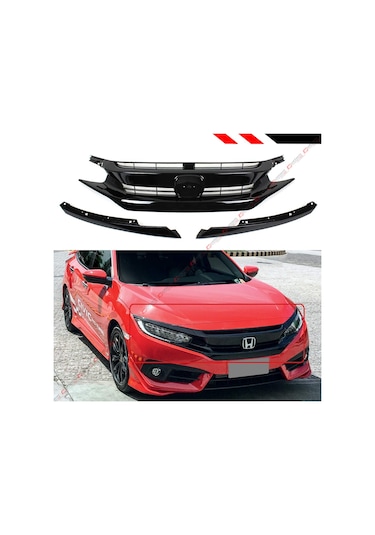 Honda Civic Fc5 Rs Ön Panjur ve Far Kaşları Siyah